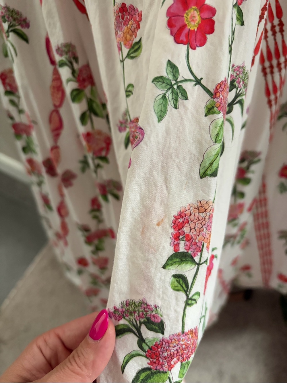 Hill house home Margot dress in red shell vine stripe - Picture 3 of 3